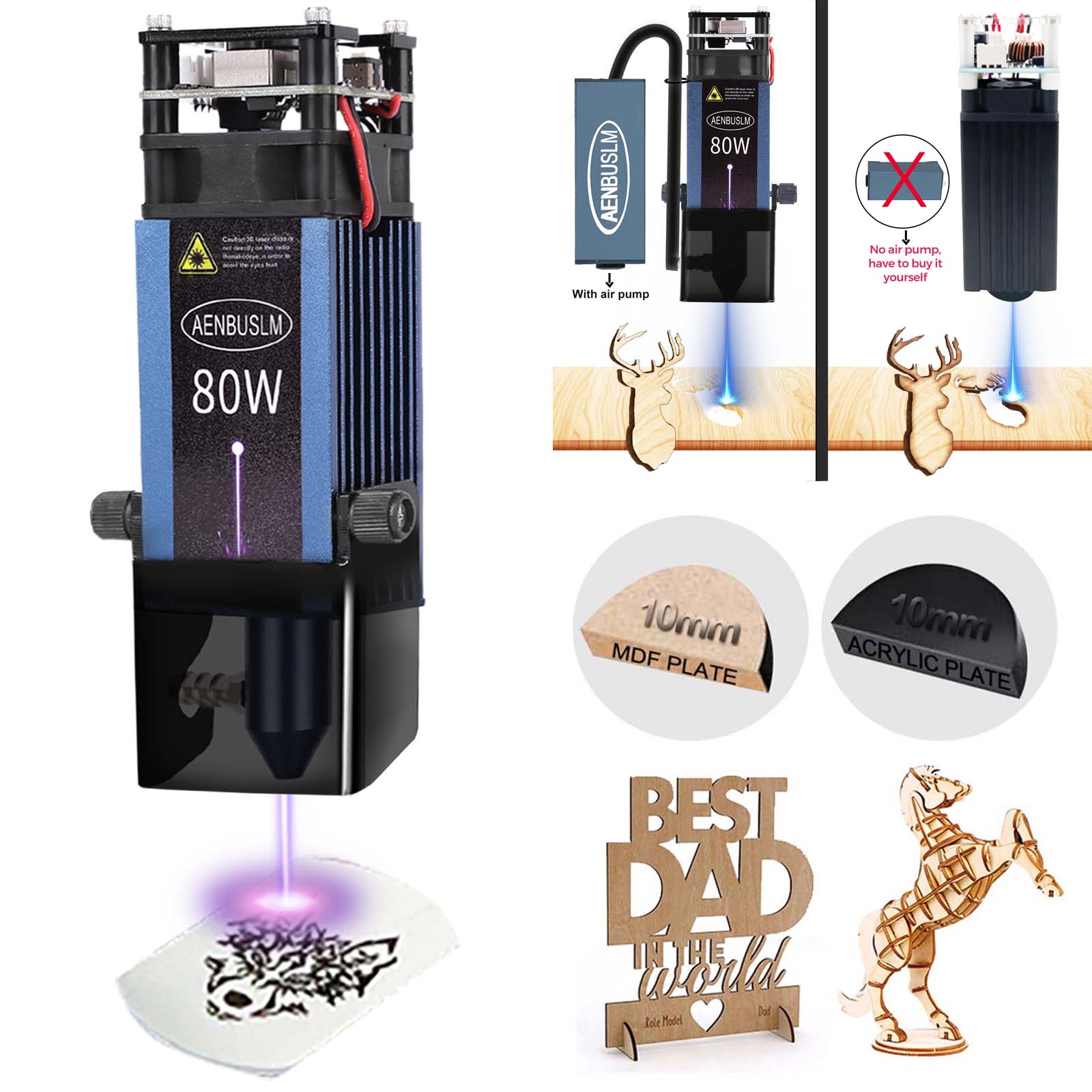Metal Laser Cutter Head - AENBUSLM 40W 80W Laser Cutting Module