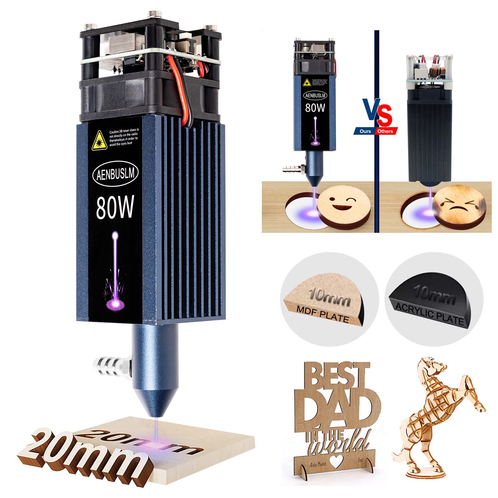 Metal Laser Cutter Head - AENBUSLM 40W 80W Laser Engraving Head