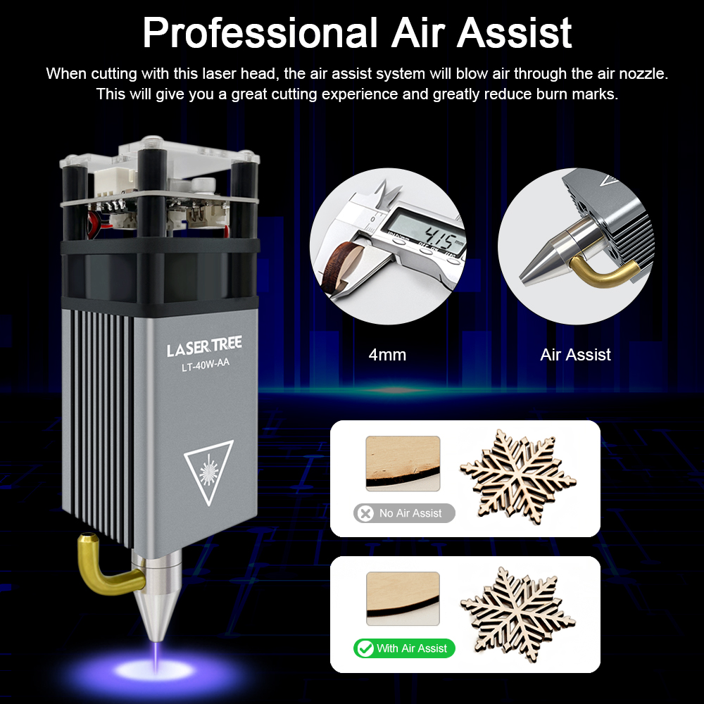 LASER TREE 5W Air Assist Metal - Metal Laser Cutter Head 评论和价格