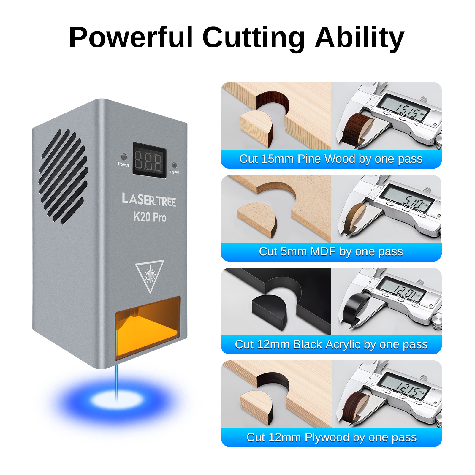 LASER TREE 20W Optical Power L - Metal Laser Cutter Head 评论和价格