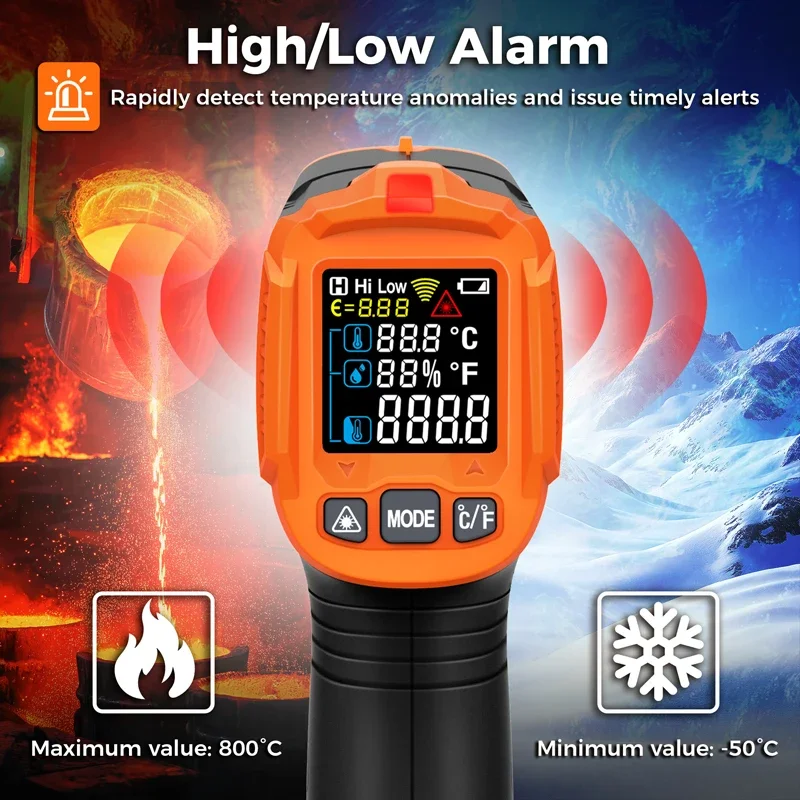-50~380C Infrared Thermometer  - Industrial Laser Sensor 评论和价格